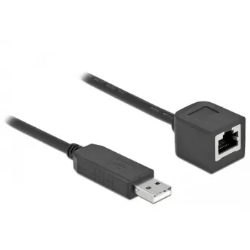 Jungiamasis laidas DeLOCK 64162 USB 2.0 Type-A į RS-232 RJ45 25 cm juodas
