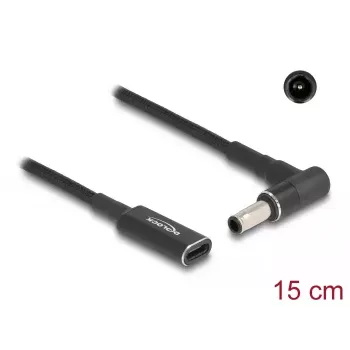 DeLOCK adapteris USB Type-C moteriškas į Samsung 5,5 x 3,0 mm vyriškas 90° kampu 15 cm