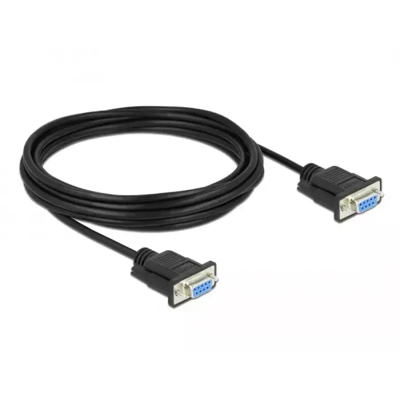 RS-232 serialinis kabelis D-Sub 9 moteriškas į moterišką null modem DeLOCK 87516