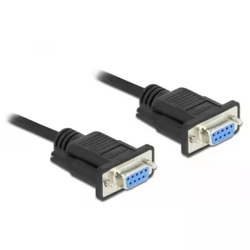 RS-232 serialinis kabelis D-Sub 9 moteriškas į moterišką null modem DeLOCK 87516
