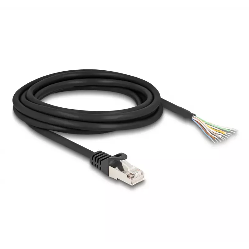 DeLOCK RJ50 kištukas į atvirus laidus S/FTP 3 m juodas