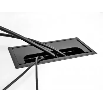 Kabelių pravedimo įdėklas DELOCK 66858, juodas, 80×300×28 mm