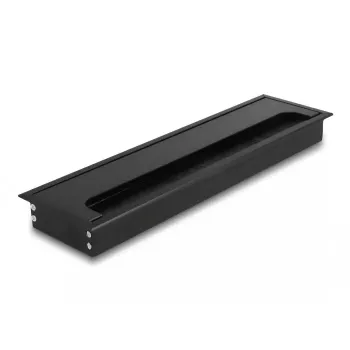 Kabelių pravedimo įdėklas DELOCK 66858, juodas, 80×300×28 mm