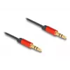 Garso kabelis DeLOCK 85369 0,9 m 3,5 mm kištukas-kištukas juodas raudonas paauksuotas