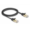 DeLOCK RJ45 plokščias tinklo kabelis 1 m Cat6A juodas