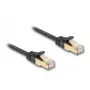 DeLOCK RJ45 plokščias tinklo kabelis 1 m Cat6A juodas