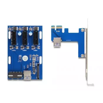 DeLOCK PCI Express x1 lizdo plėtinys iki 3× PCIe x1 su 50 cm USB kabeliu
