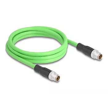 Tinklo kabelis DeLOCK M12 X-koduotas 8 kontaktų vyriškas-į-vyrišką PUR (TPU) 2 m