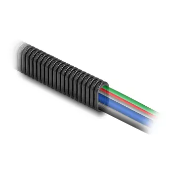 DeLOCK plastikinis kabelių apsauginis gofruotas vamzdis ovalus 13,6x6,3 mm 10 m juodas