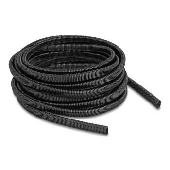 DeLOCK plastikinis kabelių apsauginis gofruotas vamzdis ovalus 13,6x6,3 mm 10 m juodas