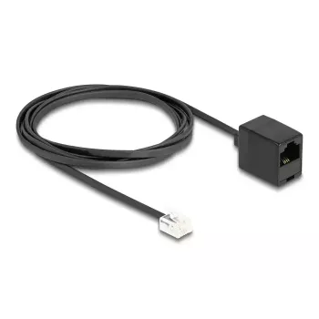 DeLOCK telefono kabelis RJ11 kištukas – RJ45 lizdas, juodas, 2 m