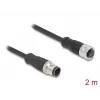 DeLOCK M12 tinklo kabelis D-coded 4 kontaktų vyriškas į moterišką Cat5e 2 m juodas