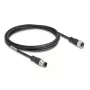 DeLOCK M12 tinklo kabelis D-coded 4 kontaktų vyriškas į moterišką Cat5e 2 m juodas