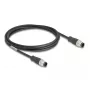DeLOCK M12 A-koduotas 8 kontaktų vyriškas-vyriškas Ethernet kabelis Cat5e 2 m juodas