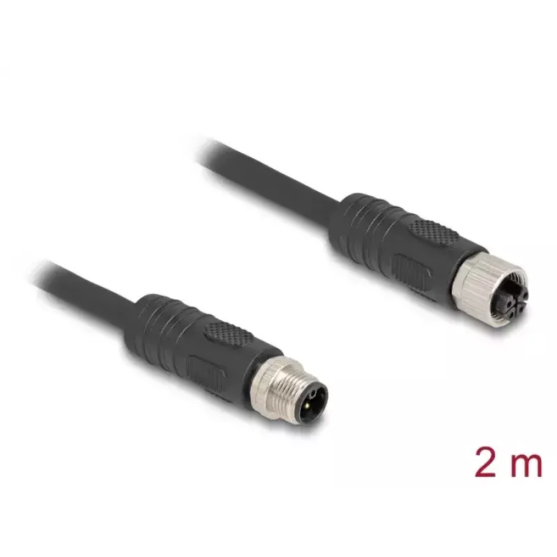DeLOCK 80520 jutiklio / pavaros kabelis 2 m RST M12 juodas
