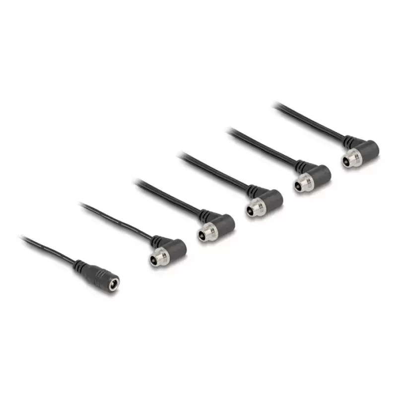 DeLOCK 90122 nuolatinės srovės skirstytuvas, 1x lizdas į 5x lizdą, 5.5x2.1 mm, kampuotas
