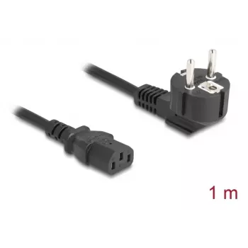 Maitinimo laidas DELOCK CEE 7/7 90° kampu į IEC C13, 1 m, 3×0,75 mm², H05VV-F, 250 V