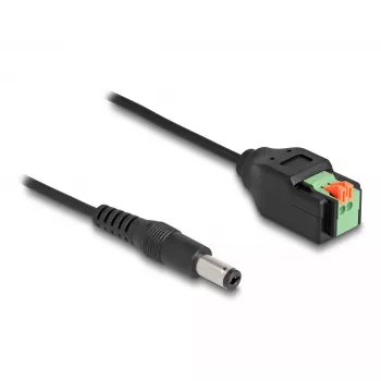 DeLOCK DC laidas 2,1 x 5,5 mm kištukas į 2 kontaktų gnybtų bloką 15 cm