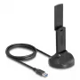 DeLOCK Wi-Fi 6E dviejų juostų WLAN USB adapteris AX3000 1201 Mbps