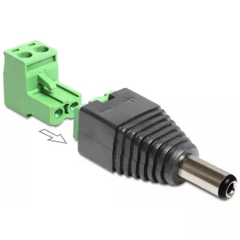 Adapteris iš DC 2,1 x 5,5 mm į gnybtų bloką DeLOCK 65422