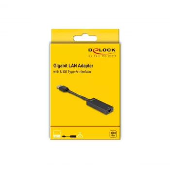 DeLOCK 66245 USB-A į RJ-45 adapteris, juodas, 0,09 m