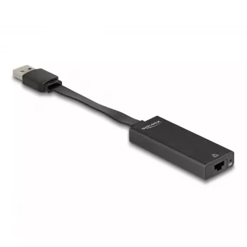 DeLOCK 66245 USB-A į RJ-45 adapteris, juodas, 0,09 m