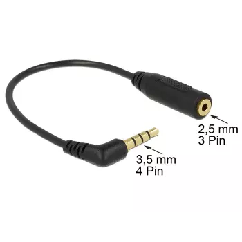 Garso adapterio laidas DeLOCK 0,175 m 3,5 mm / 2,5 mm juodas