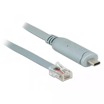 Serijinis kabelis DeLOCK 89917 USB 2.0 Type-C RJ45 pilkas 0,5 m