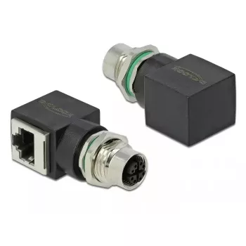 Grįžtamasis adapteris DeLOCK 66316 M12 RJ45 juodas