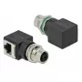 Grįžtamasis adapteris DeLOCK 66316 M12 RJ45 juodas