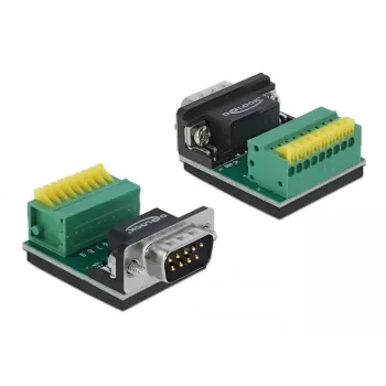 Jungtis DeLOCK 66321 1 x Serial Sub-D 9 1 x 9 kontaktų juoda žalia sidabrinė geltona
