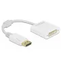 Adapteris DisplayPort 1.1 (vyriškas) į DVI (moteriškas) pasyvus baltas DeLOCK 61010