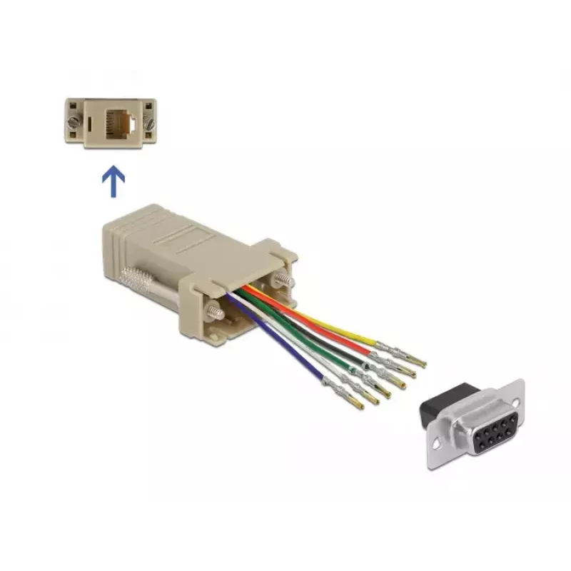 Surinkimo rinkinys D-Sub 9 kištukas moteriškas į RJ12 6P/6C DeLOCK 66759