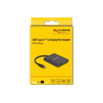 DeLOCK USB-C adapteris į DisplayPort 8K HDR su Power Delivery 60W