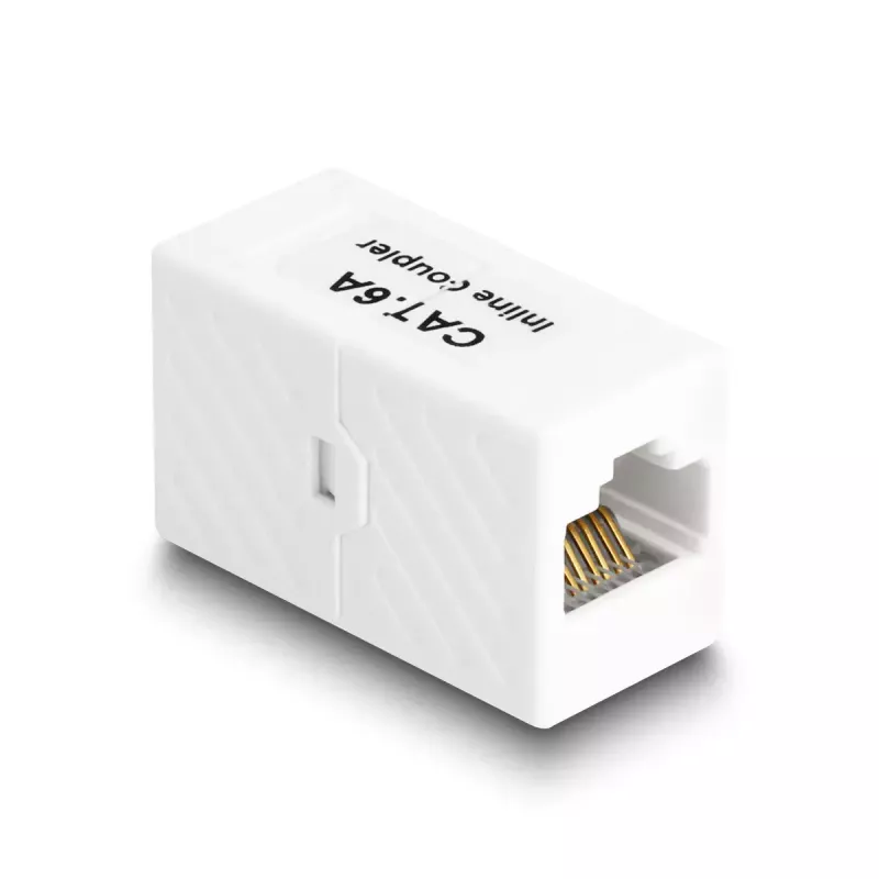 Delock 88134 adapteris iš RJ45 lizdo į RJ45 lizdą, Cat.6A UTP, baltos spalvos
