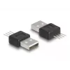 DeLOCK USB 2.0 Type-A kištukinis adapteris, juodas/sidabrinis, 5V