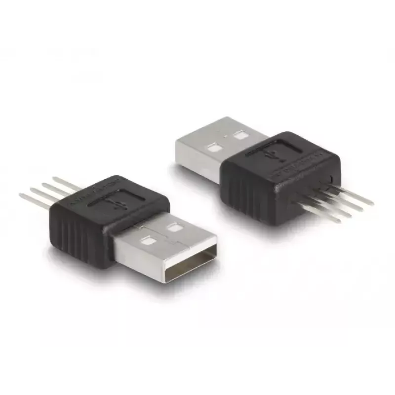 DeLOCK USB 2.0 Type-A kištukinis adapteris, juodas/sidabrinis, 5V