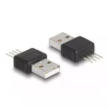 DeLOCK USB 2.0 Type-A kištukinis adapteris, juodas/sidabrinis, 5V