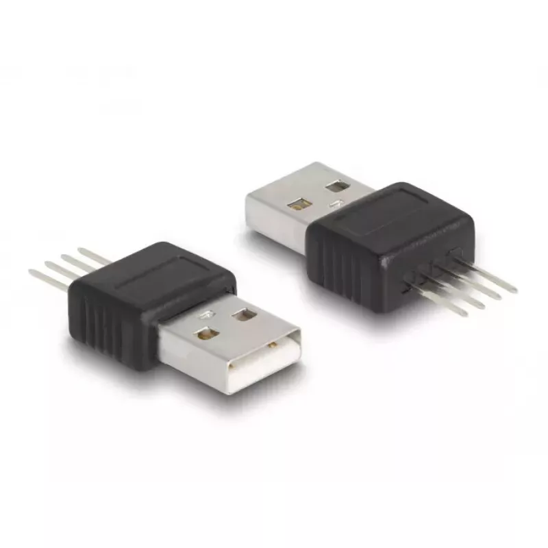 DeLOCK USB 2.0 Type-A kištukinis adapteris, juodas/sidabrinis, 5V