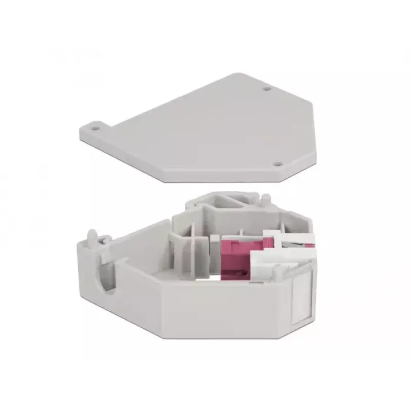 Keystone modulis DELOCK 87182 – SC į SC dvipusis adapteris, pilka/violetinė/balta, 60,1×59,4×21,6 mm