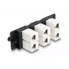 DeLOCK Keystone adapterio skydelis 6 prievadų juodas plokščias RJ-45