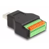 DeLOCK USB 3.2 Gen 1 Tipo-A kištukas į gnybtų bloką su mygtuku