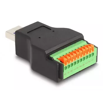 DeLOCK USB 3.2 Gen 1 Tipo-A kištukas į gnybtų bloką su mygtuku