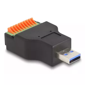 DeLOCK USB 3.2 Gen 1 Tipo-A kištukas į gnybtų bloką su mygtuku