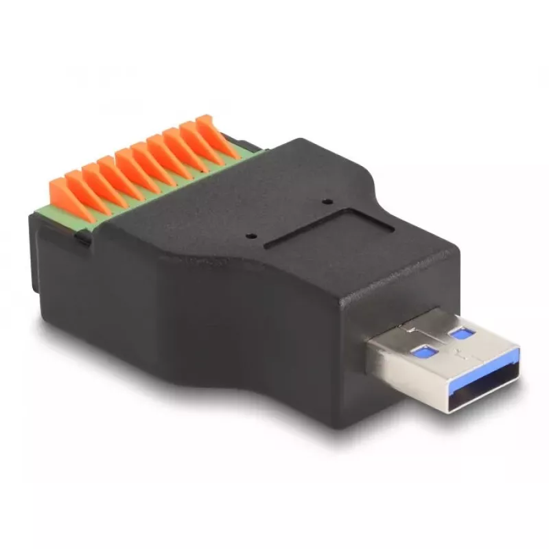 DeLOCK USB 3.2 Gen 1 Tipo-A kištukas į gnybtų bloką su mygtuku