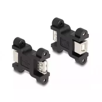 DeLOCK USB 2.0 adapteris, lizdas Type-A (motina) į lizdą Type-B (motina), su varžtiniu tvirtinimu