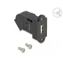 DeLOCK USB 2.0 Type-A montuojama lizdinė jungtis (patelė) į Type-A (patelę) 45° kampu, juoda