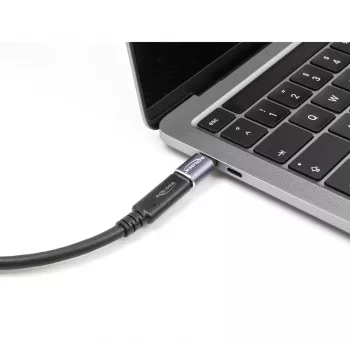 DeLOCK USB adapter 40 Gbps USB-C PD 3.1 240 W vyriškas į moterišką prievado apsauga 8K 60 Hz metalinis