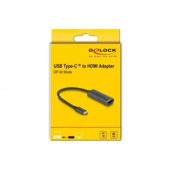 DeLOCK 64229 0,2 m USB Type-C į HDMI vaizdo kabelio adapteris juodas