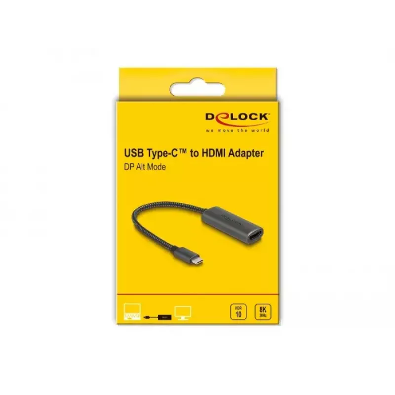 DeLOCK 64229 0,2 m USB Type-C į HDMI vaizdo kabelio adapteris juodas